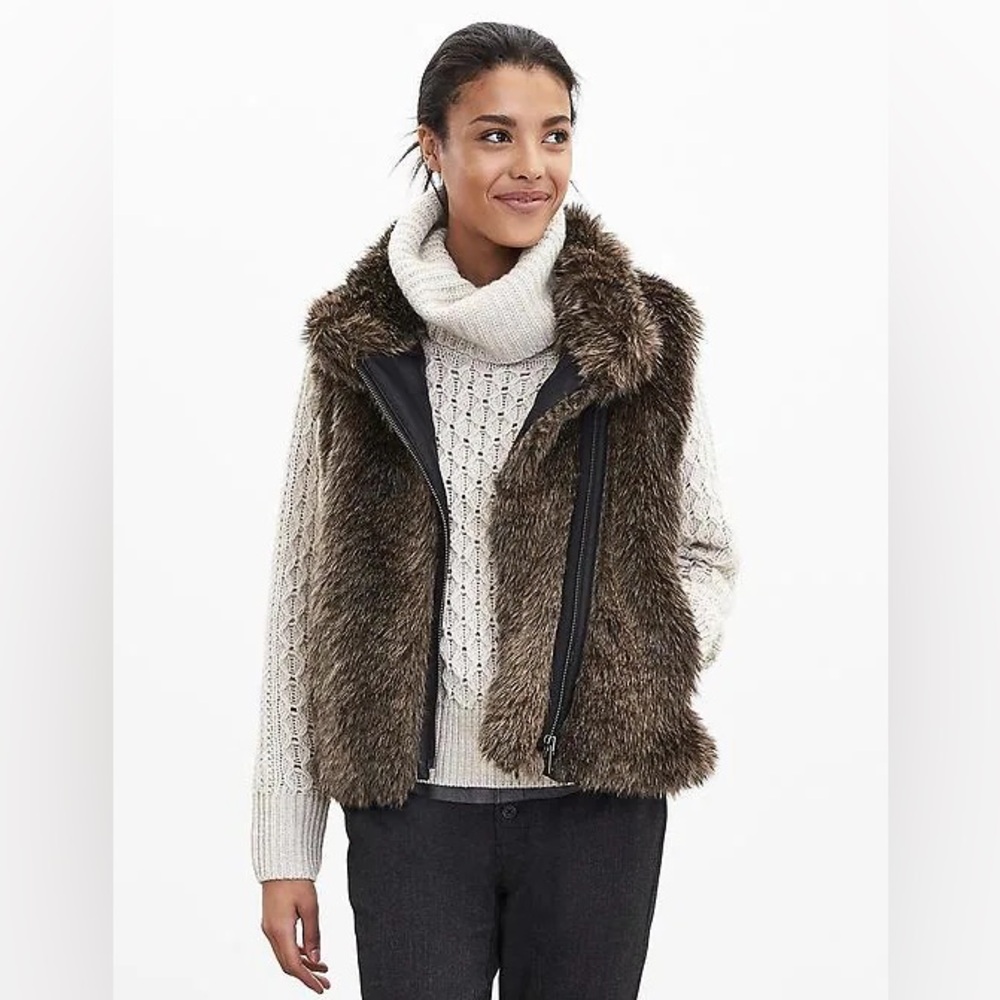 Banana Republic Faux Fur Vest